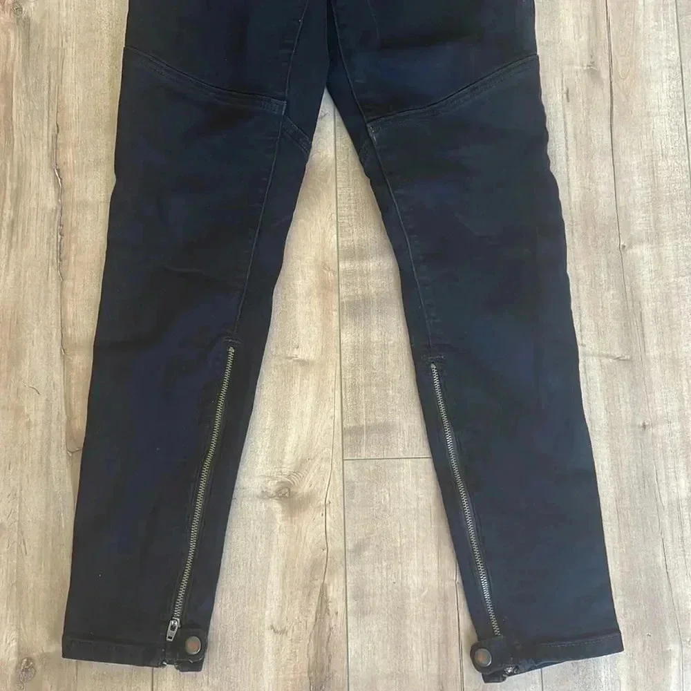 Anthro Pilcro and the Letterpress Skinny Moto Jeans Ankle Zipper Black Sz 27